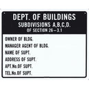 Dept. Of Bldg. Lobby Sign