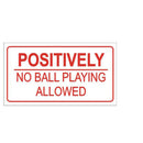 No Ball Palying Allowed 4” x 10”