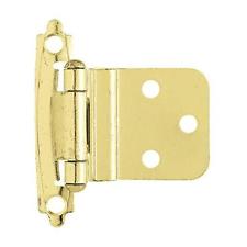 Self Closing Cabinet Hinge 3/8" Inset Polished Brass (Pair)