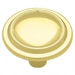 Cabinet Knob 1 1/4" Brass Plated